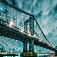 superb manhattan and brooklyn bridges hdr