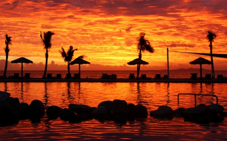 Fijian Sunset - sunset, water, photo, fiji