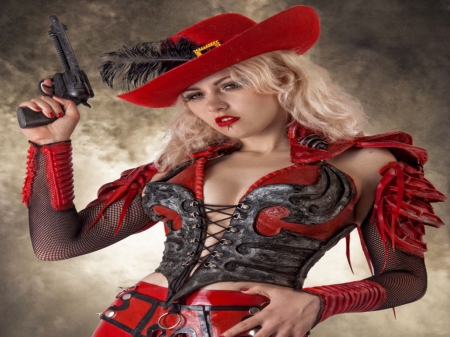 Cowgirl - women, fun, girls, models, female, cowgirls, hats, western, art, anime, style, leather, fashion, rodeo, country, actors, beautiful, guns