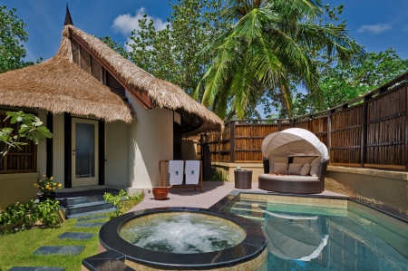 Beach Hut with Jacuzzi - pacific, fiji, beach, jacuzzi, island, polynesia, tub, villa, swimming, bungalow, lodge, exotic, paradise, hut, south, luxury, hot, luxurious, islands, tropical, pool