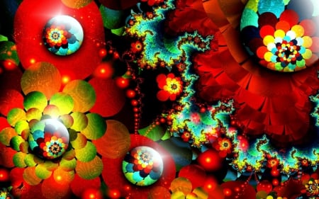 âœ°The Power Flowers of Xmasâœ° - xmas and new year, colorful, lovely, power, fractal art, creative pre-made, christmas, collages, love four seasons, digital art, beautiful, softness beauty, colors, butterfly designs, flowers, butterflies