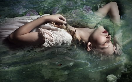 * Water girl * - dreamer, water, thoughts, girl, face