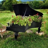 flowered piano