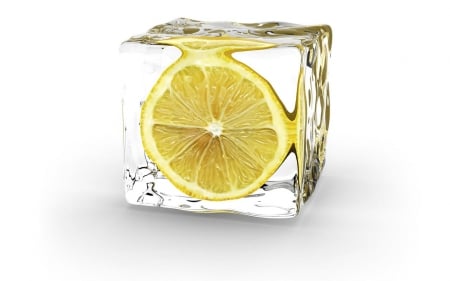 Ice Lemon - ice, lemon, photography, citrus, food, clear, photo