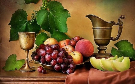 Still Life - drink, painting, food, nice, fruits, still life