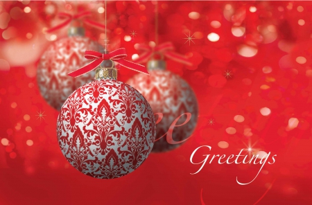 Christmas Is Coming!â™¥ - greetings, season, bokeh, globes, red, ornaments, christmas