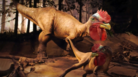 Roostasaurus - funny, animals, humor, dinosaurs, roosters, manipulation