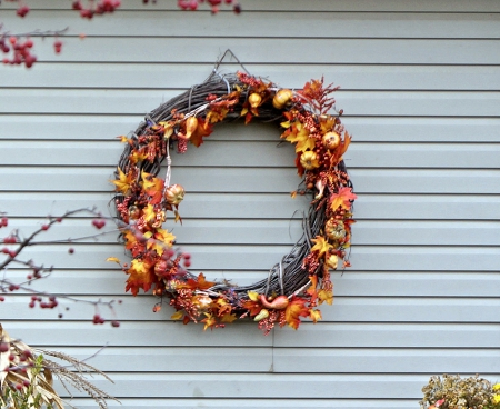 Autumn Wreath - autumn wreath, fall wreath, wreath, festive wreath, holiday wreath