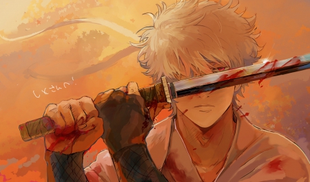 Shiroyasha - sword, sakata gintoki, demon, blood, katana, war, fight, edo, shiroyasha, gintama, gintoki, gin, samurai