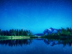 glorious starry sky over mount shuksan washington