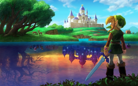 A link between worlds - legend, worlds, zelda, tri, the, triforce, mastersword, link, force, master