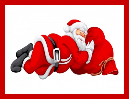 Big job - santa, sleeping, bag, christmas