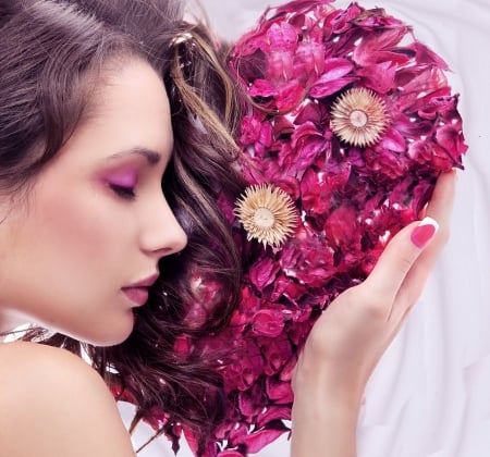 Floral Beauty - flowers, lady, soft, model, beauty