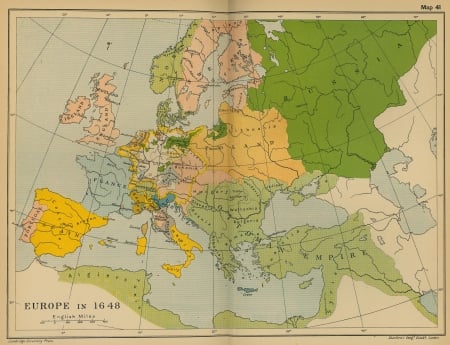 Map of Europe in 1648 - Map, Europe, History, Thirty Years War