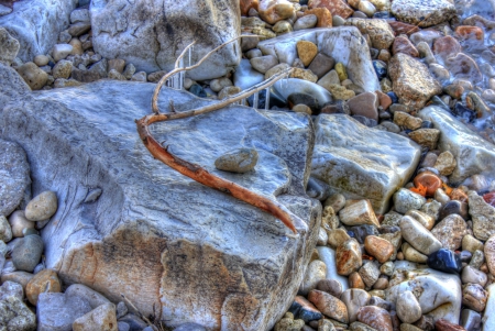 Ice on Rocks - Winter, Rocks, Ice, Nature