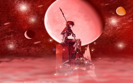 Red Moon - Moon, Red, Cant think of a fourth, Weapon, Cape