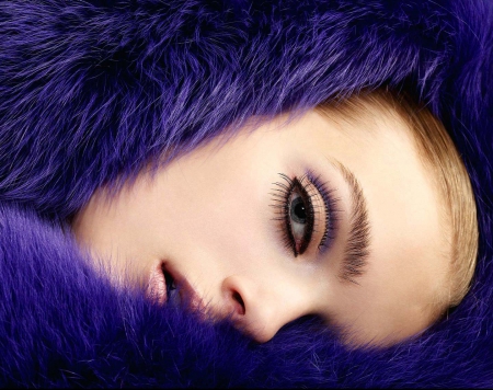 Purple Fur - fur, lady, purple, model