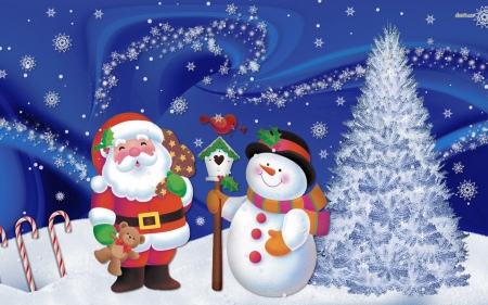 merry christmas - santa, snow, man, merry, christmas