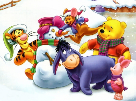 pooh christmas - christmas, bear, friends, winnie, pooh