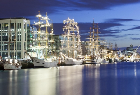 Sailboat - dublin, night, sailboat, sea, photo