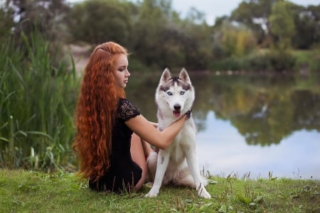 Girl and dog - face, pretty, playful dog, cute, animals, beautiful, sweet, puppy, playful, dogs, puppies, lovely, dog face