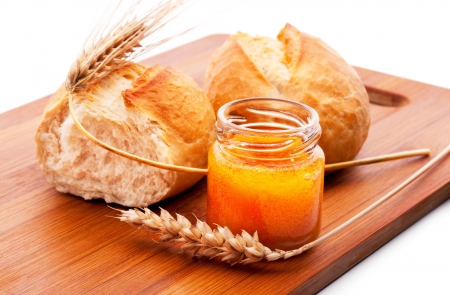 Honey and Bread - honey, bread, bakery, food, photo, healthy, sweet