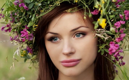 * Natural beauty * - beauty, face, girl, pretty, lips, eyes, flower