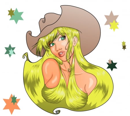 Cowgirl - girls, women, style, fun, people, female, fashion, cowgirls, hats, western, art, abstract, pretty, beautiful, anime, fantastic