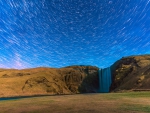 Star Long Exposure over Skogafoss, Iceland