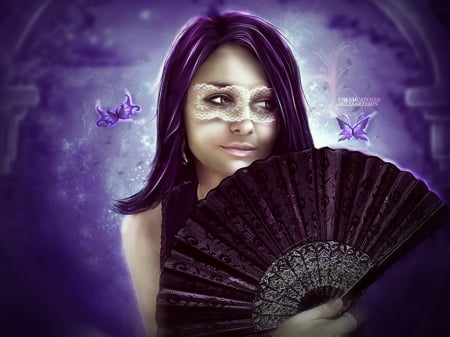 Dreamcatcher - lady, fantasy, abstract, fan