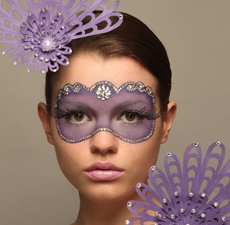 veil mask - artistic, people, purple, fashion, beauty, models, face