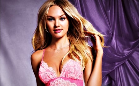 Candice Swanepoel - woman, purple, girl, pink, candice swanepoel, model, blonde