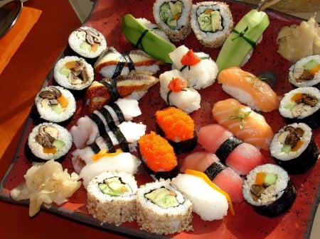 Sushi Rolls - meat, sushi, seafood, delicious, fish, food, rice