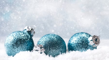 Blue Christmas - christmas balls, xmas, merry christmas, snow, winter, blue balls, magic christmas, christmas