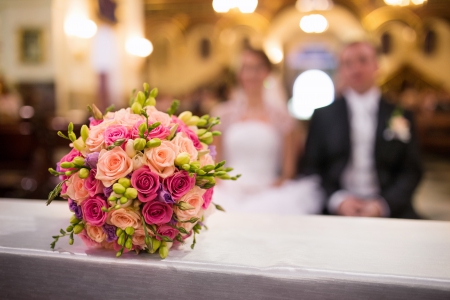 Bridal Bouquet - wedding bride, roses, beautiful, bouquet, colors