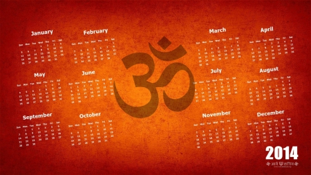 om calender 2014 - hinduism, 2014, calender, om