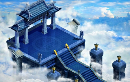 Yitien Chronicles - white, sky, dungeon, cloud, game, blue, yitien chronicles, fantasy