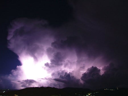 Purple Sky - lightning, purple sky, storm