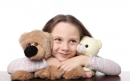 Girl and teddy bear - bear, teddy bear, girl, photo