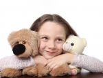 Girl and teddy bear