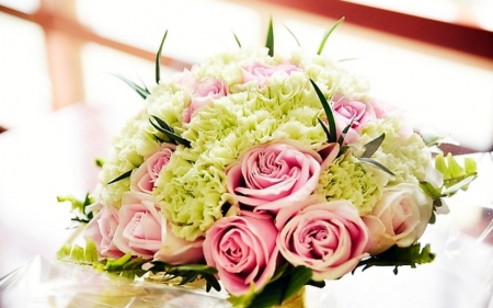 Beautiful flowers - roses, petals, pink, flowers, bouquet