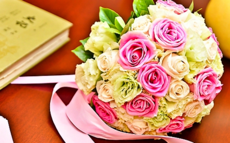 Beautiful flowers - flowers, bouquet, roses, petals