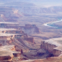 winding river in a utah canyon