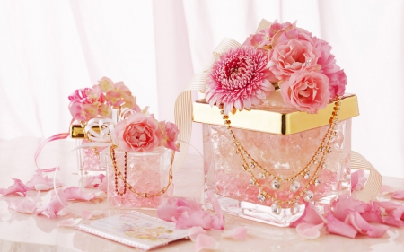 Pretty Pink Gift! - flowers, pretty, gift, pink