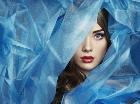 Blue lady for Hazel (Beautiful-life) - fashion, face, lady, blue