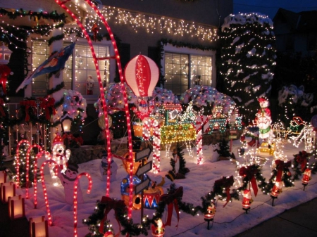 christmas lights - bright, home, pretty, merry, christmas, lights