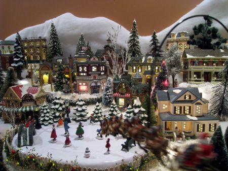 Christmas-Village - village, christmas, homes, snow, merry