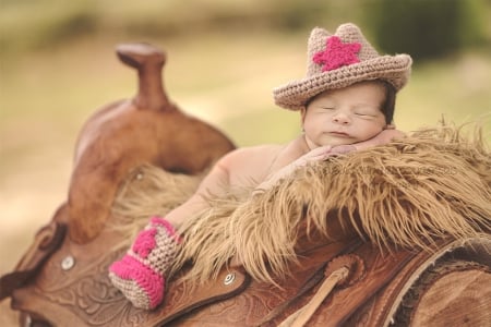 Cowboy - sleep, cowboy, photo, baby, horse