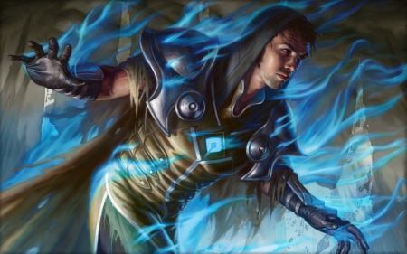 Venser - game, venser, eric deschamp, blue, fighter, fantasy, armor, magic the gathering, man