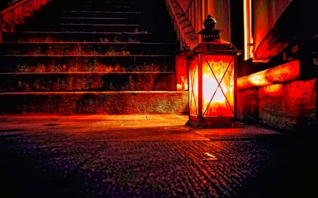 Lantern - candle, holidays, lantern, red, photography, sweet, cute